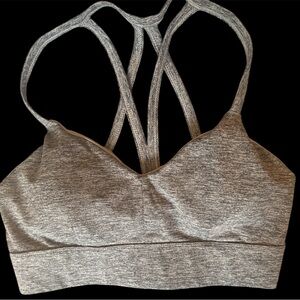 JoyLab Gray and Cream Strappy Sports Bra